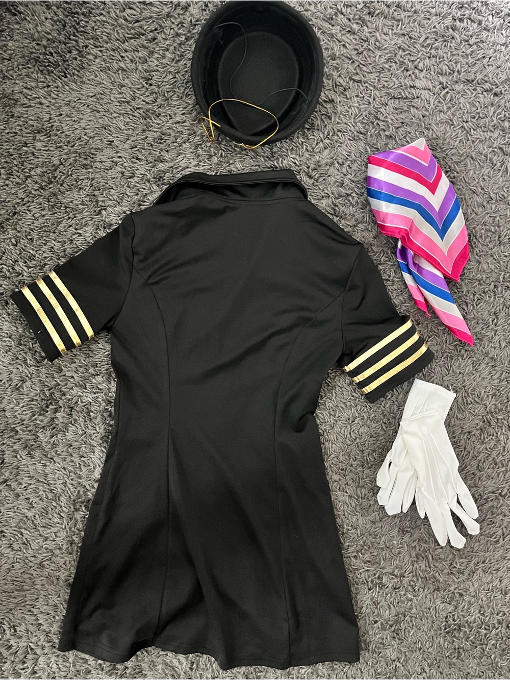 Halloween Adult women’s Sexy Stewardess Flight Attendant costume set XS - Picture 3 of 5
